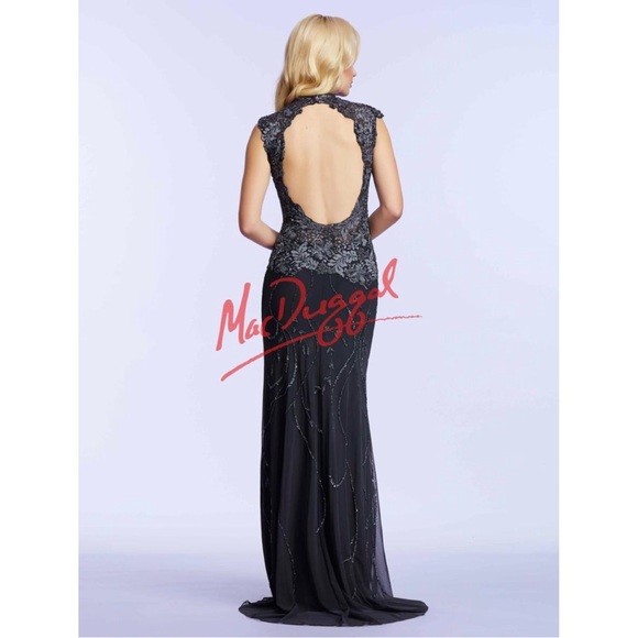 Mac Duggal Charcoal Grey Evening Gown - Picture 7 of 7